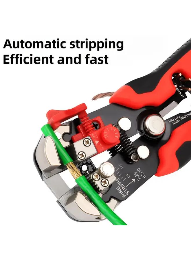 Upgraded Automatic Wire Stripper Pliers Bright Green Chrome Vanadium Steel 24-10AWG Multifunctional Electrical Tool - Image 3