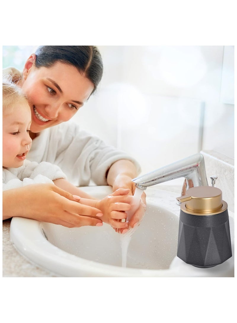 سيوسي موزع غسول الجسم، موزع صابون أسود غير لامع، موزع صابون سيراميكي عصري، موزع مضخة يدوية لوشن الحمام، موزع سائل غسيل الأطباق القابل لإعادة التعبئة للمطبخ، موزع غسيل اليدين 10 أونصة/300 مل - Image 2