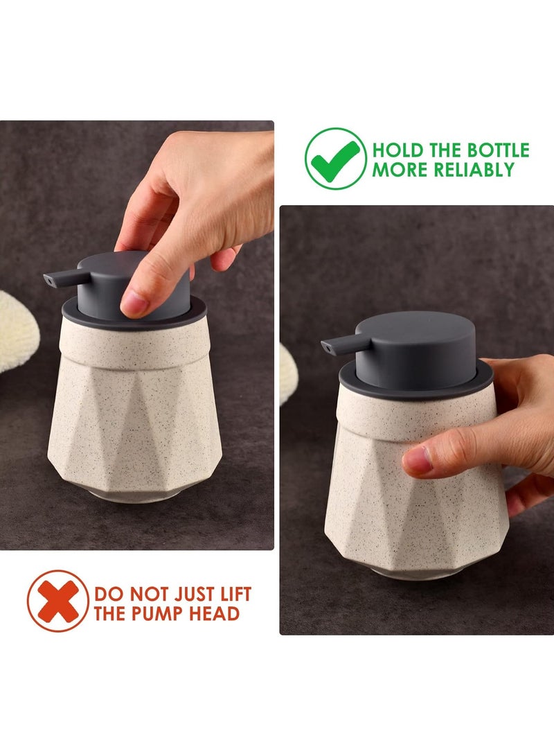 سيوسي موزع غسول الجسم، موزع صابون أسود غير لامع، موزع صابون سيراميكي عصري، موزع مضخة يدوية لوشن الحمام، موزع سائل غسيل الأطباق القابل لإعادة التعبئة للمطبخ، موزع غسيل اليدين 10 أونصة/300 مل - Image 5