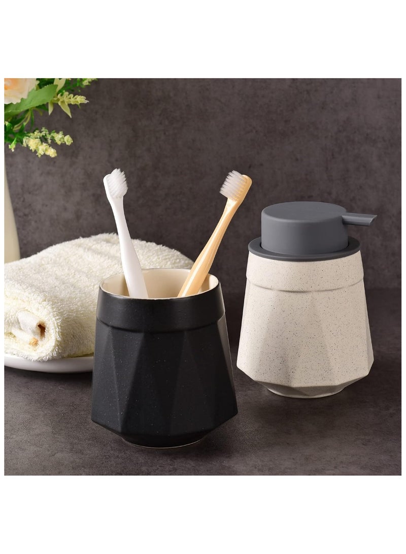 سيوسي موزع غسول الجسم، موزع صابون أسود غير لامع، موزع صابون سيراميكي عصري، موزع مضخة يدوية لوشن الحمام، موزع سائل غسيل الأطباق القابل لإعادة التعبئة للمطبخ، موزع غسيل اليدين 10 أونصة/300 مل - Image 3