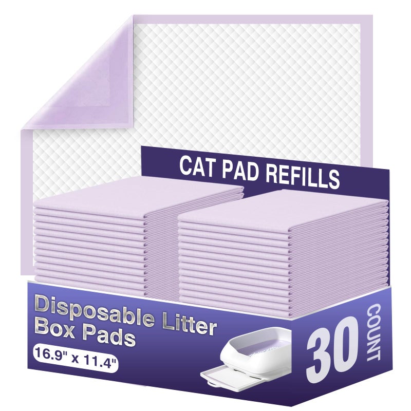 IMMCUTE Cat Pads 169 X 114 30 Ct Pee Pads for Cats Thickened 6Layer Super Absorbent Pads Pee Pads for Tidy Cats Breeze Litter System Cat Pee Pads