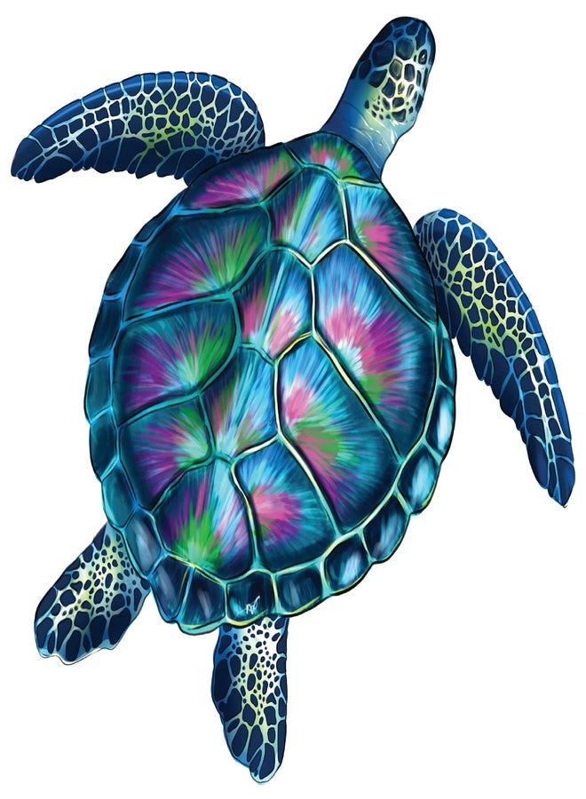 Sea Turtle 5 Inch Waterproof Decal Sticker Coral Reef Crab Fish Seaweed Jellyfish Marine Life Mermaid Ocean Sea Seahorse Whale Starfish Shark Ocean Beach Sand CS1416-2PK - Image 2