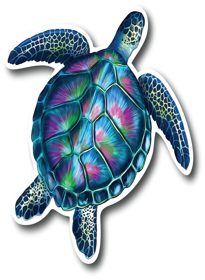 Sea Turtle 5 Inch Waterproof Decal Sticker Coral Reef Crab Fish Seaweed Jellyfish Marine Life Mermaid Ocean Sea Seahorse Whale Starfish Shark Ocean Beach Sand CS1416-2PK - Image 1