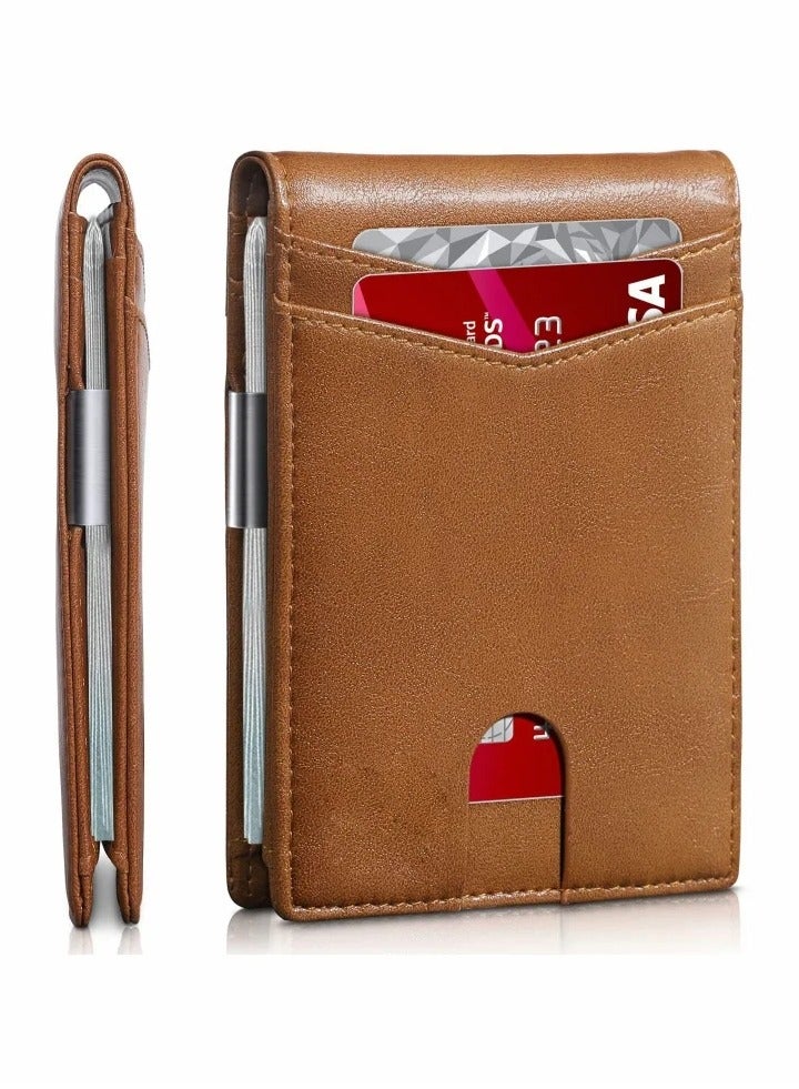 Wallet for Men Slim Larger Capacity with 12 Slots RFID Blocking Men's Wallet Minimalist Front Pocket Bifold Leather with ID Window Gift BoX - Image 1