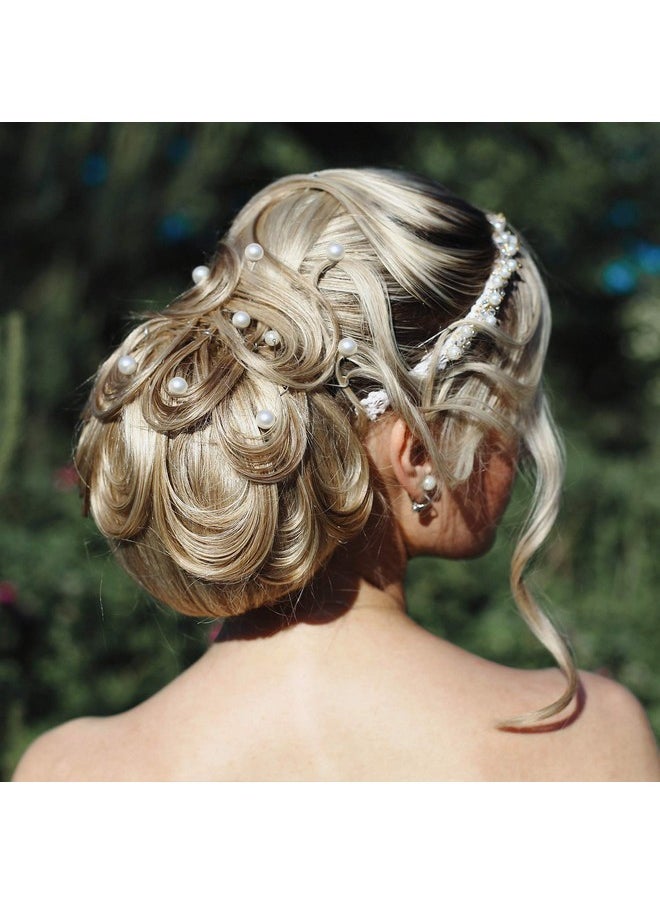 WILLBOND - 40 Packs Pearl Hair Pins Bridal Wedding Pearl Hair Accessories White Pearl Bobby Clips for Brides and Bridesmaids Hair Style - Image 1