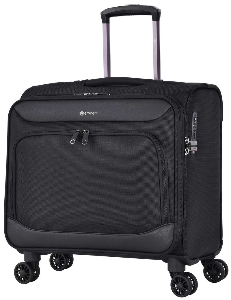 eminent Unisex Pilot Case 360-degree 4 Double Spinner Wheel Laptop Trolley with Built-In TSA Lock and Safe Zipper, S361T-SZ-17, Black - Image 1