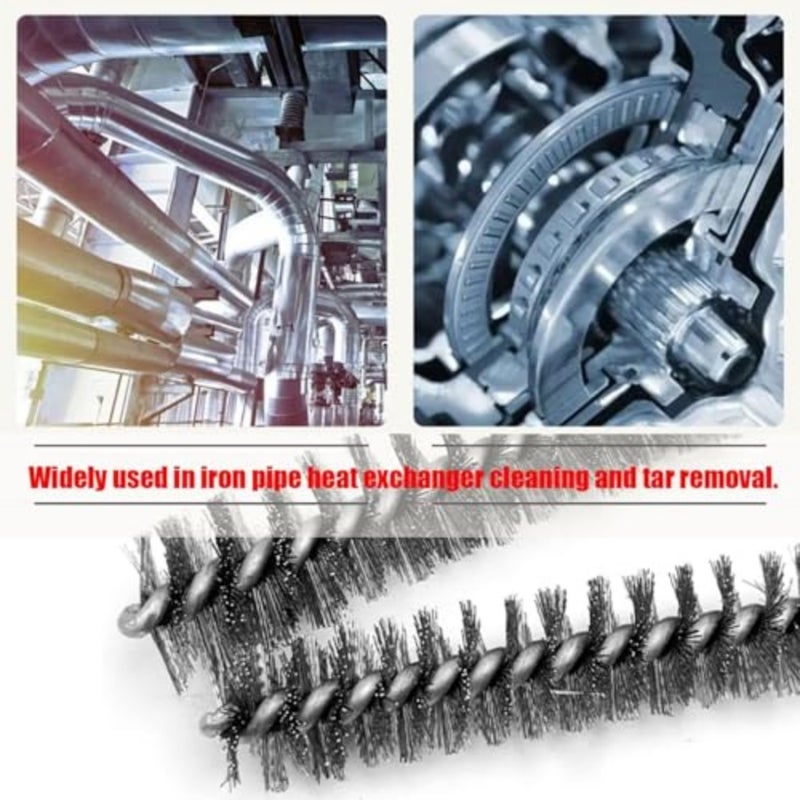 Joyzzz Wire Cleaning Brush, 8PCS Stainless Steel Twisted Bore Brushes with 1/4 Inch Hex Shank, for Power Drill and Impact Driver, Cleaning Tubes, Pipes, Bearings and Mechanical Parts - Image 3