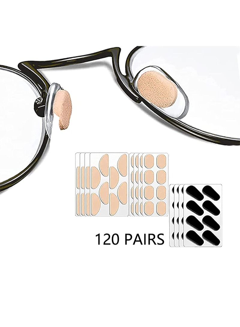 120 Pairs Adhesive Eyeglass Nose Pads, Soft Anti-Slip Glasses Cushions for All Frames - Image 1