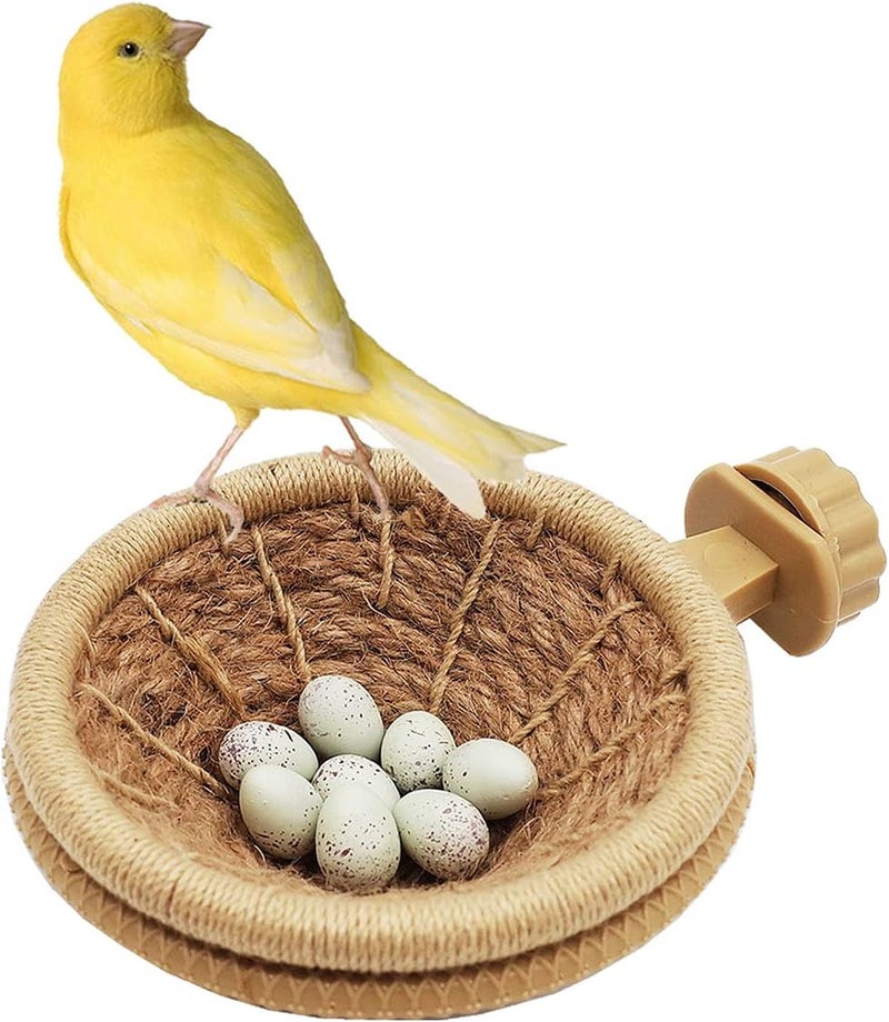FOIBURELY Bird Breeding Nest Canary Finch Parrot Weave Hemp Rope Nest（4.4inches） - Image 1