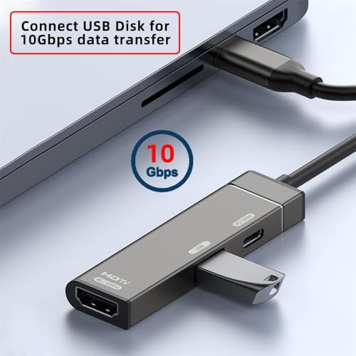 Wefly USB-C Type-C to HDMI 4K@120hz USB 3.0 OTG Converter HDTV Multiport Adapter with Female PD 100W Power Port - Image 4
