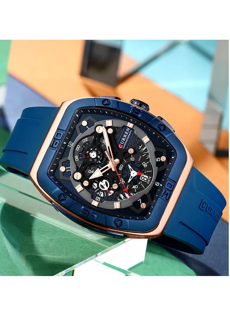 CURREN CURREN 8443 Original Brand Rubber Straps Wrist Watch For Men  - Image 2