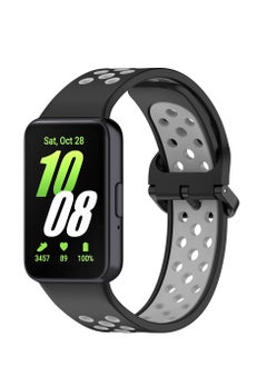 Generic Soft Watchbands Compatible with Samsung Galaxy Fit3 SM-R390 Silicone Sport Wristband Band Replacement Bracelet Quick Release Straps (Grey)  - Image 1