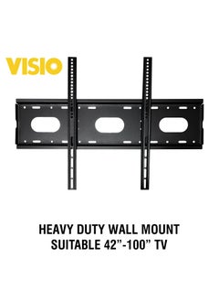 Visio Visio Heavy Duty Fixed TV Wall Mount – Sturdy, Adjustable, Supports Up to 100kg, and Compatible with 42”-100” Screens!  - Image 1