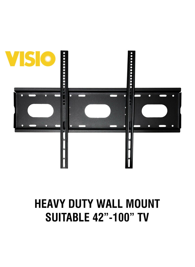 Visio - Visio Heavy Duty Fixed TV Wall Mount – Sturdy, Adjustable, Supports Up to 100kg, and Compatible with 42”-100” Screens! - Image 1