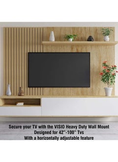 Visio Visio Heavy Duty Fixed TV Wall Mount – Sturdy, Adjustable, Supports Up to 100kg, and Compatible with 42”-100” Screens!  - Image 4