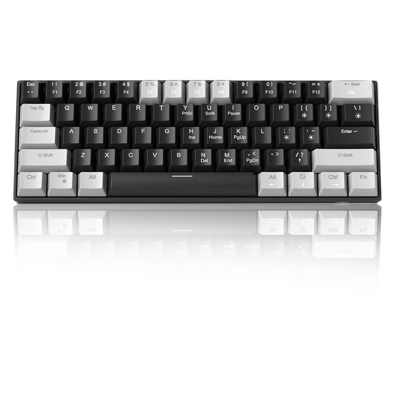 Camiysn 60% Mechanical Gaming Keyboard,Mixed Color Keycaps Gaming Keyboard with Linear Red Switches, Detachable Type-C Cable Mini Keyboard with Blue LED Light for PC/Laptop - Image 1