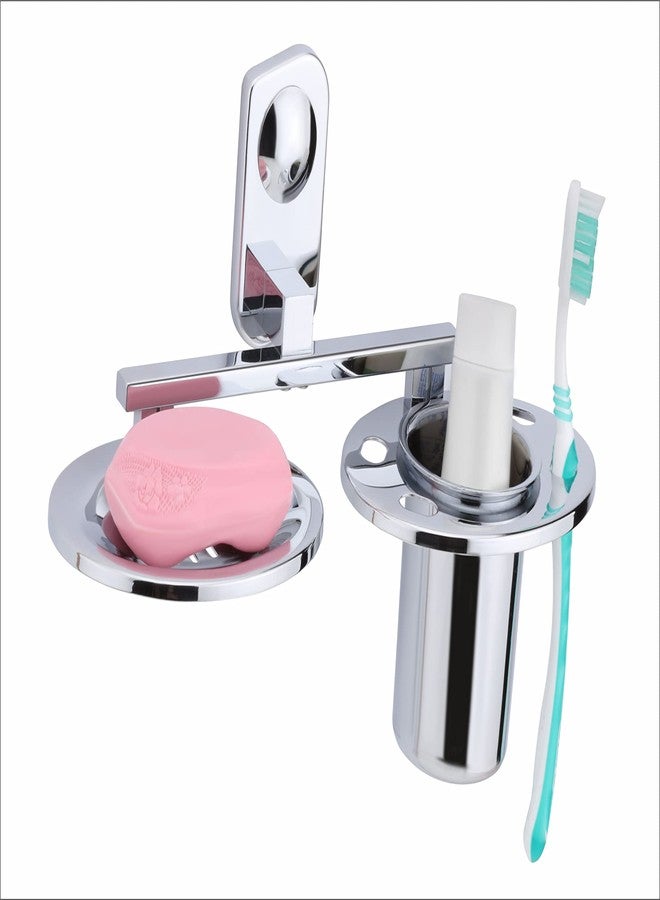 KANJAL soap dish with toothbrush holder tumbler stand for washbasin sabu dani and brush holder for bathroom tumbler holders dispensers CM(304 stainless steel,Chrome finish) - Image 4