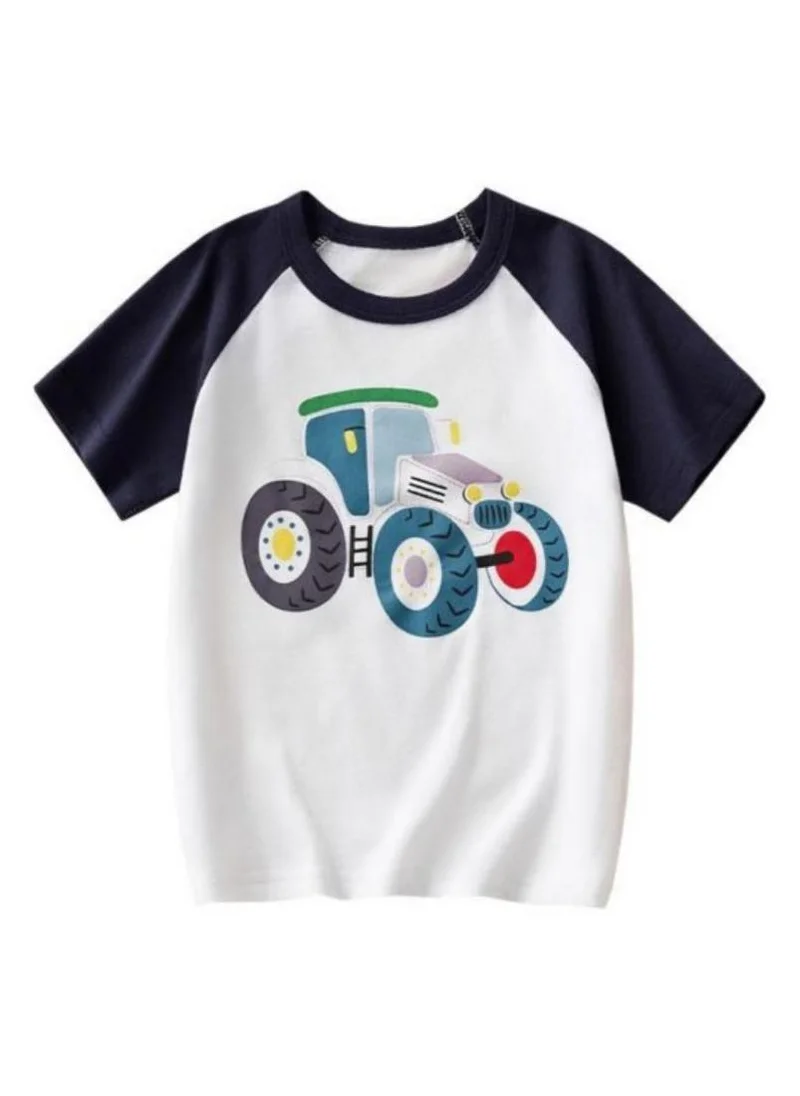 يونيكي White Printed Round Neck T-shirt