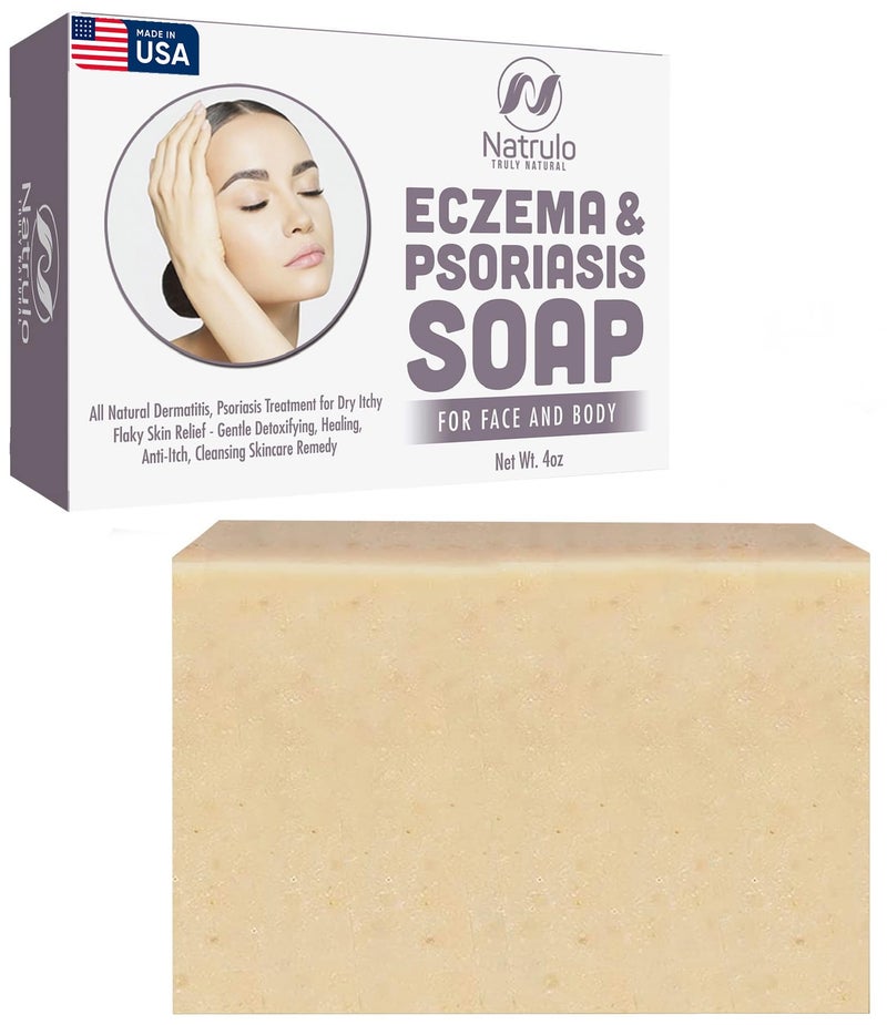 Eczema Soap Bar for Face and Body All Natural Dermatitis Psoriasis Treatment for Dry Itchy Flaky Skin Relief Gentle Detoxifying Healing AntiItch Cleansing Skincare Remedy Eczema Soap Bar