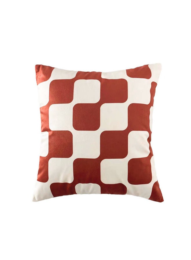 Velvet Pillowcase Style Checkerboard Pattern Headboard Soft Cushion Lumbar Pillow Backrest Sofa Geometric