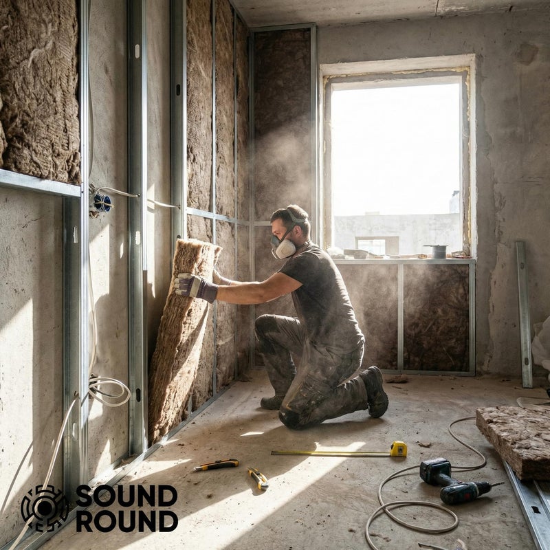 ساوند راوند ألواح عزل صوتي وحراري من الصوف الصخري SoundRound – 6 ألواح عالية الكثافة مقاومة للحريق – مناسبة للاستوديوهات والجدران والأسقف – مقاس 60x60 سم - Image 4