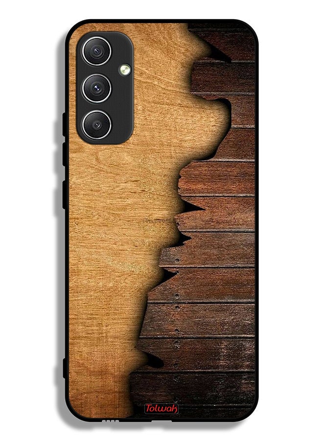 Tolwak Samsung Galaxy A34 5G Protective Case Cover Vintage Wood Pattern - Image 1