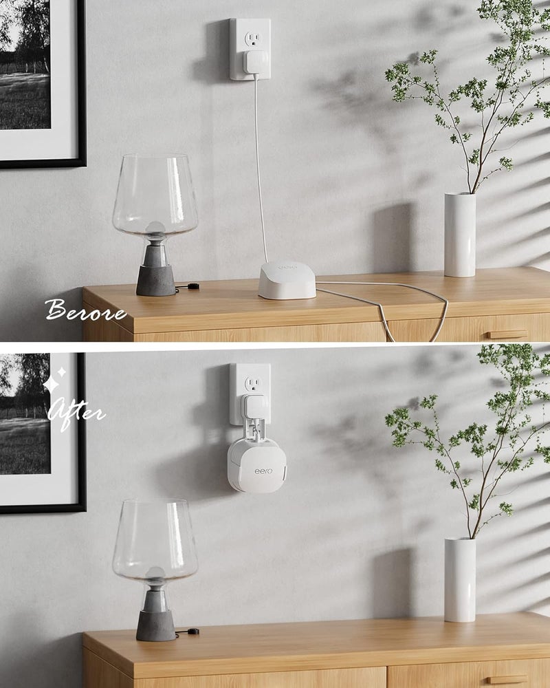 ح��مل تثبيت على الجدار من نوع COOLWUFAN لأنظمة الواي فاي mesh eero 6 وeero 6+ (عبوة ثلاثية) - دعم لتقنية الواي فاي، سهل التركيب، بدون أسلاك معقدة، يدعم النطاقين التردديين. - Image 4