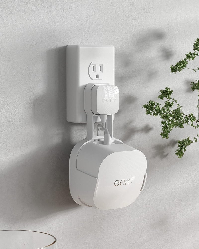 ح��مل تثبيت على الجدار من نوع COOLWUFAN لأنظمة الواي فاي mesh eero 6 وeero 6+ (عبوة ثلاثية) - دعم لتقنية الواي فاي، سهل التركيب، بدون أسلاك معقدة، يدعم النطاقين التردديين. - Image 5