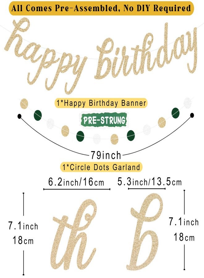 Aonor Sage Green Happy Birthday Decorations, Pre-Strung Happy Birthday Banner with Honeycomb Balls, Paper Flowers, Lanterns, Hanging Swirls, Circle Dots Garland for Birthdays Party Decorations 24pcs - Image 4