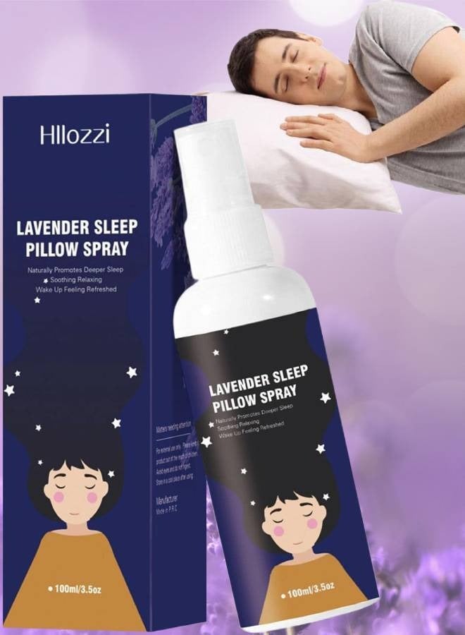 Hllozzi 100ml Lavender Sleep Pillow Spray Pillow Mist Deep Sleep Natural Feeling Spray Aromatherapy Sleep Pillow Mist Sleep Spray for Pillows to Improve Your Sleep Lavender Sleep Spray  - Image 1