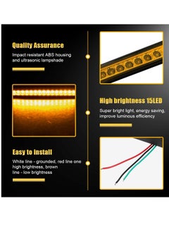 Generic LED flashlight ruler 25cm 15 LED4-terminal wire, bright LED lighting, multiple lighting modes (fixed / flash / moving) waterproof suitable for cars, bicycles and trucks - yellow color lighting - from Rana store  - Image 5