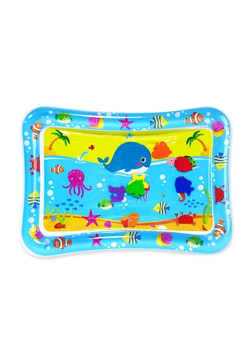 Whale Inflatable Water Play Mat for Babies - Sensory Development Aquarium Activity Mat, Tummy Time Floor Toy with Floating Sea Animals, Baby Shower Gift for Infants Toddlers Boys Girls  - Image 2