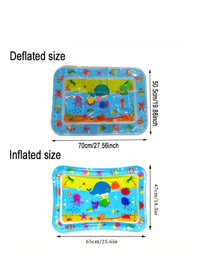 Whale Inflatable Water Play Mat for Babies - Sensory Development Aquarium Activity Mat, Tummy Time Floor Toy with Floating Sea Animals, Baby Shower Gift for Infants Toddlers Boys Girls  - Image 5