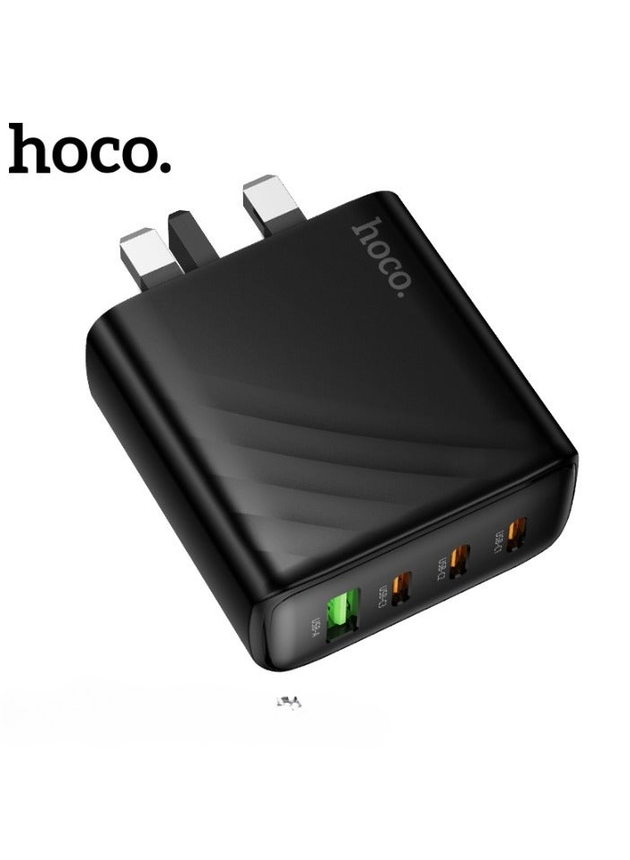 هوكو شاحن ذكي CS27B - شاحن حائطي بأربعة منافذ بقوة ٦٧ واط | ٣ منافذ USB-C + منفذ USB-A | PD بقوة ٦٧ واط + QC3.0 | قابس المملكة المتحدة - Image 2