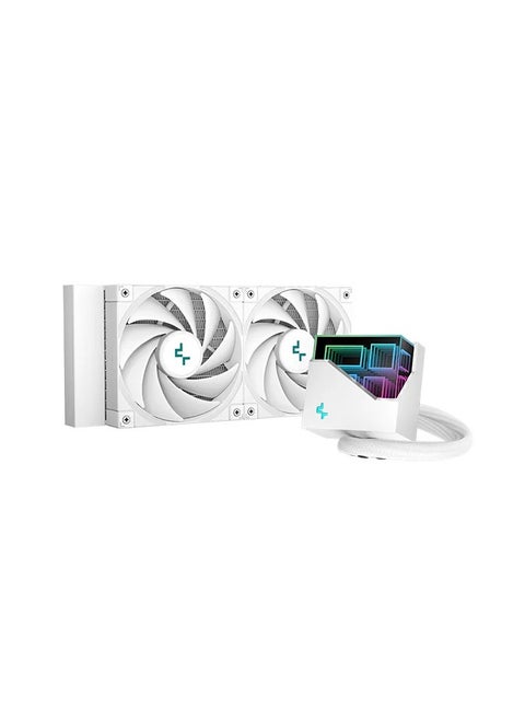 LT520 WH 240mm Liquid CPU Cooler – High-Performance AIO Cooling, Dual FK120 Fans, Infinity Mirror Top Cap, Efficient Heat Dissipation, All-White Design for Gaming & Overclocking PCs