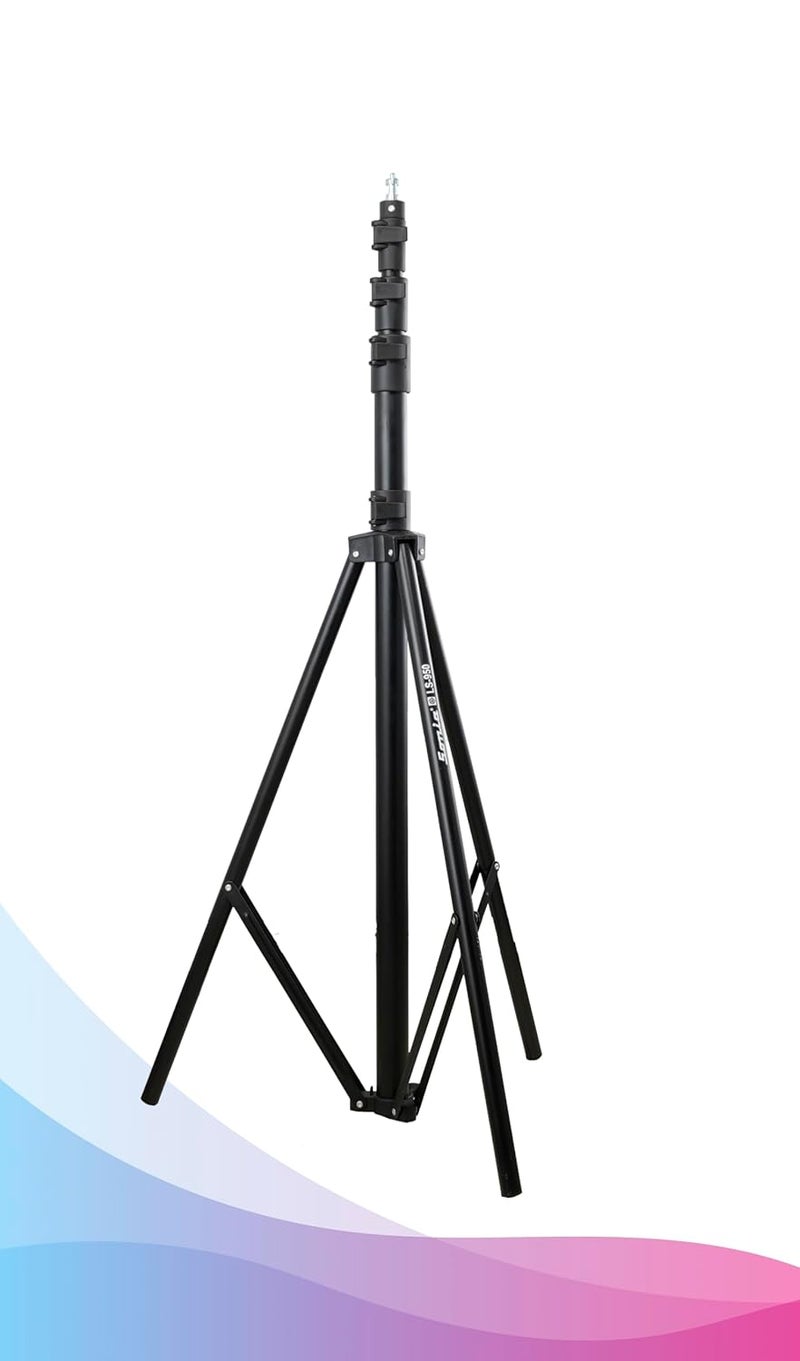 Sonia حامل إضاءة LS-950 بارتفاع 14 قدم ثقيل الوزن وقابل للطي محمول لاضاءة الحلقة، الفلاش، العاكس، الموزع، للتصوير الاحترافي في الاستوديو - Image 3