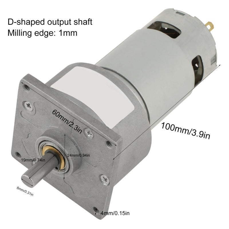 XD DC Gear Motor: 12V/24V 35W Pure Copper Coil - Metal Gear Wear-Resisting Low Speed Motor With Speed Regulation & Bidirectional Rotation For Office Home Production Automation Safety Equipment Aviation M - Image 2