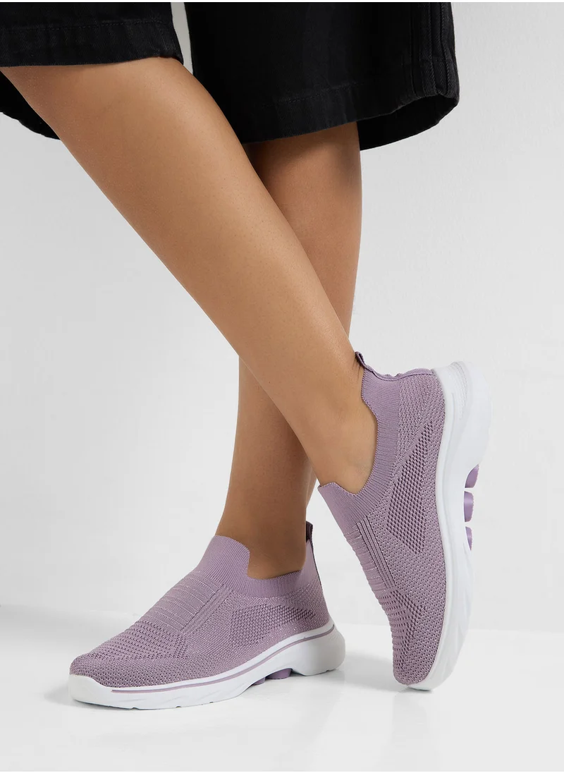 جينجر Breathable Fly Knit Slip On Comfort Shoes