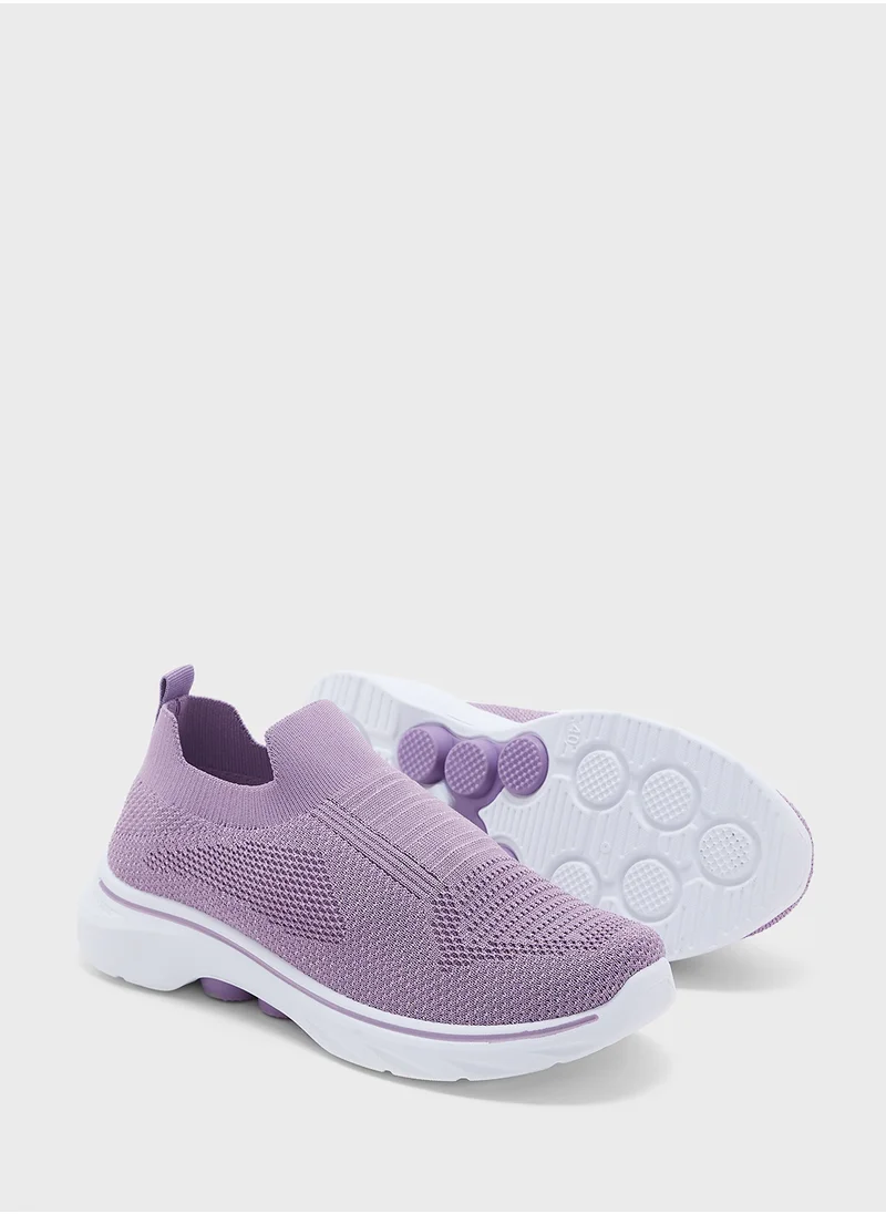 جينجر Breathable Fly Knit Slip On Comfort Shoes