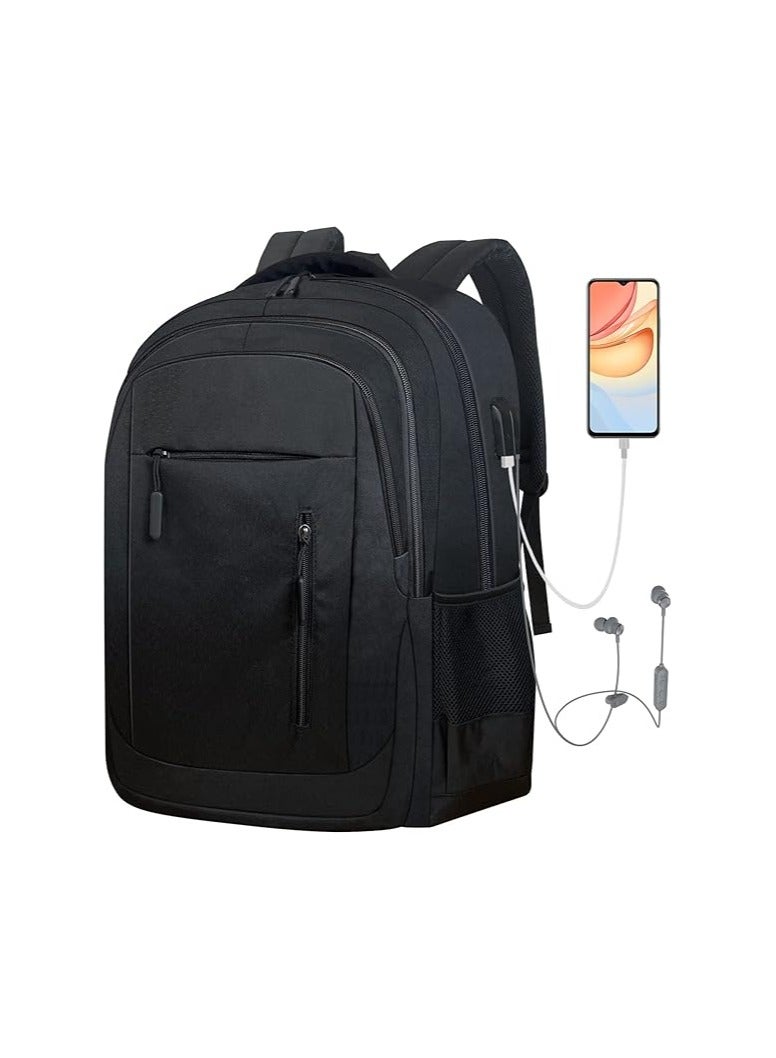 Laptop Backpack for Men, Travel Backpacks Students BookBag with Laptop Compartment, Water Resistant Business Work Casual Computer Daypack with USB Charging/Headphone Port - Image 2