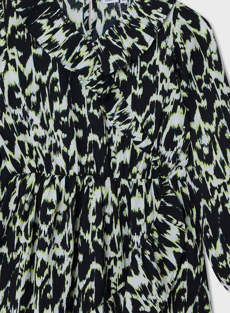 NAME IT Printed Ruffle Dress  - Image 3