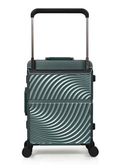 MORANO Morano Modern Carry-on Aluminum Frame Polycarbonate Luggage with Four Universal Wheels and Combination Lock (Dark Green) Size: 35 CM X 24 CM X 55 CM  - Image 4