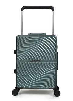 MORANO Morano Modern Carry-on Aluminum Frame Polycarbonate Luggage with Four Universal Wheels and Combination Lock (Dark Green) Size: 35 CM X 24 CM X 55 CM  - Image 2