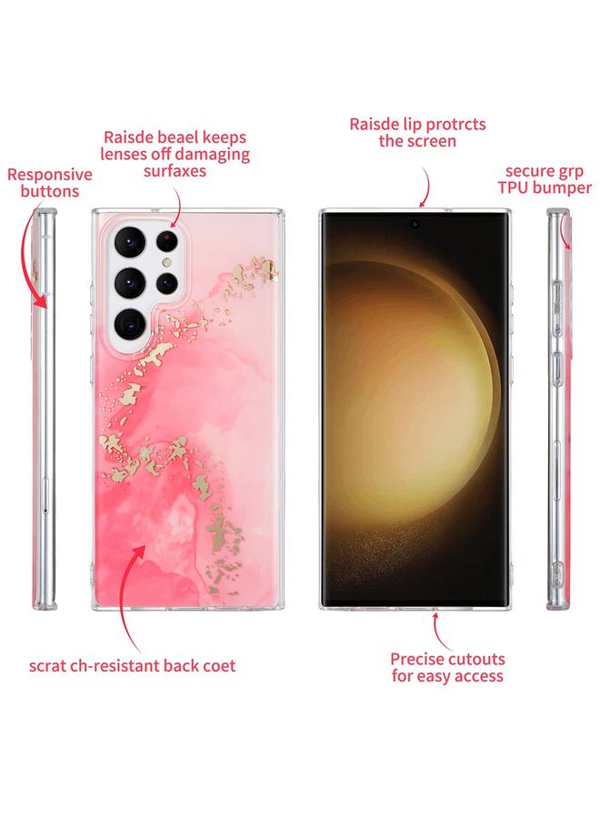 S-TOP Case For Samsung Galaxy S22 Ultra 5G Coloured Glaze Marble Phone Case - Image 3
