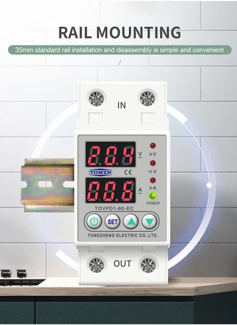 High and low voltage and current protection device, 2 digital screen, 80 amp adjustment capacity
