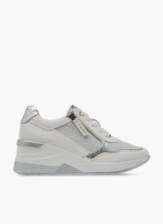 Women's Panelled Ankle Sneakers with Lace-Up Closure Ramadan Collection