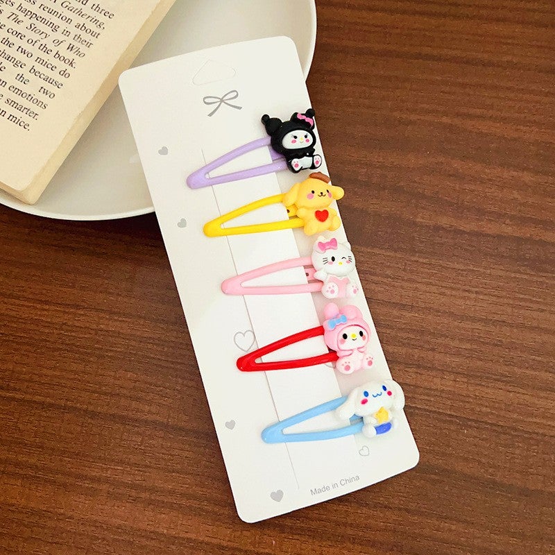 Generic 2023 early spring new childrens hairpin super cute bear seamless duckbill clip side bangs clip broken hair clip hairpin 7-a9 full body sanrio 5 pcs/card