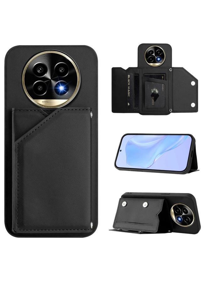 The Bros Case For Realme 13 Pro / 13 Pro+ 5G Skin Feel Four Card Slots Phone Case with Wrist Strap