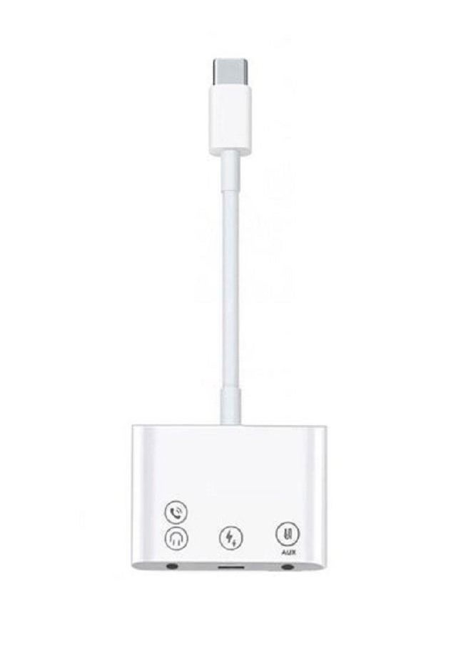 A ZONE - USB Type-C to Dual 3.5mm Aux Audio Headphone Adapter with USB-C Charge Port 3 in 1 OTG Splitter Live Converter for Android Type-C Input Phones - Image 1