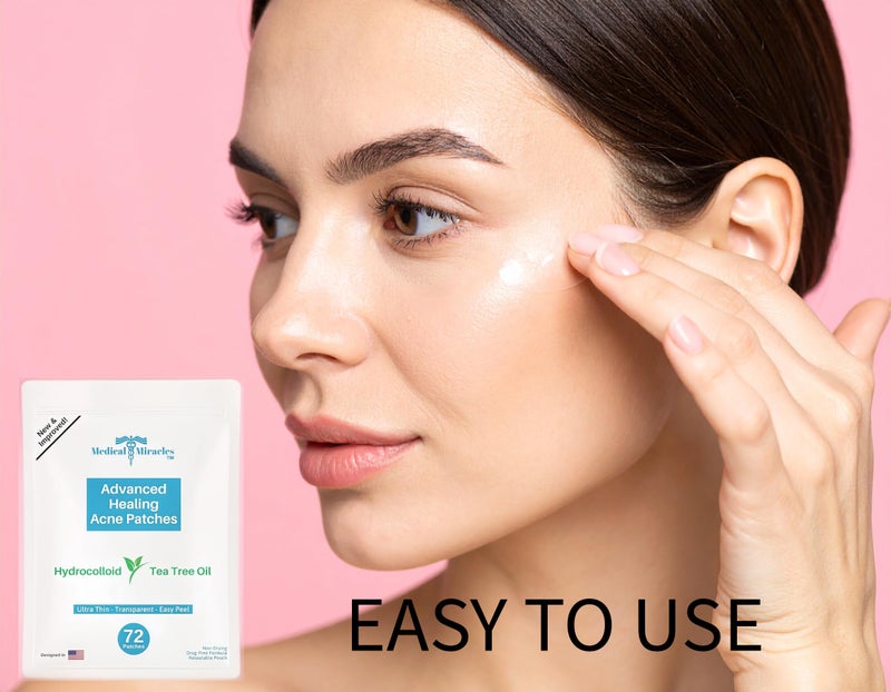 Medical Miracles Maximum Strength Hydrocolloid Acne Remover Sticker Dots(Pack of 72) Face Healing Dot Treatment may Aid in Absorbing Zits, Pimples, Cystic Spots, Blemish Tea Tree Therapy All SkinTypes - Image 4
